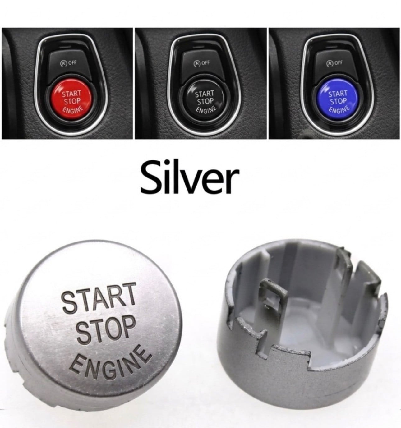 Start Stop düymə qapağı gümüşü BMW F10 LCI/F07/F06/F11/F12/F13/F01 LCI GKL