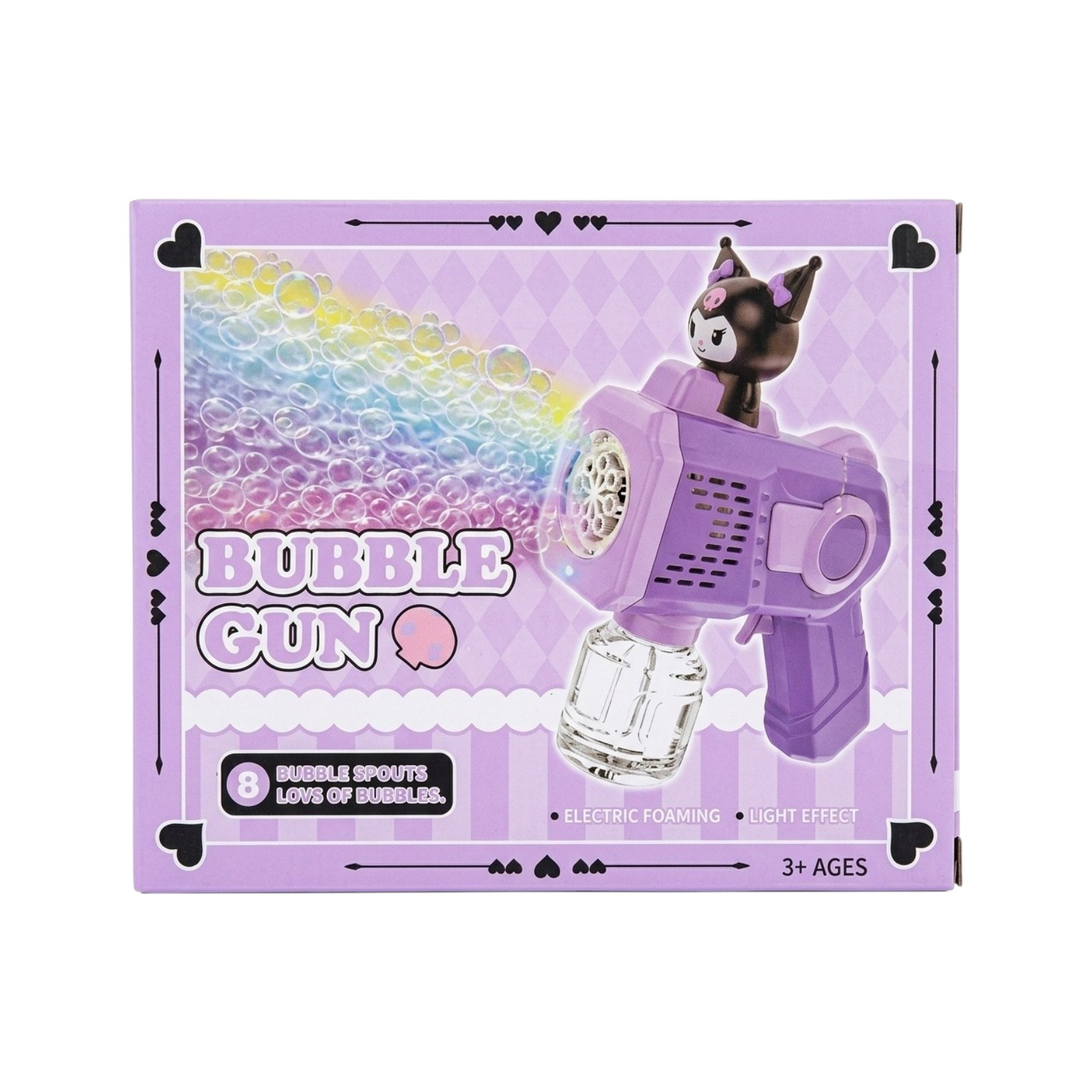 Sabun köpükləri buraxan tapança Kuromi Purple, 3+ yaş