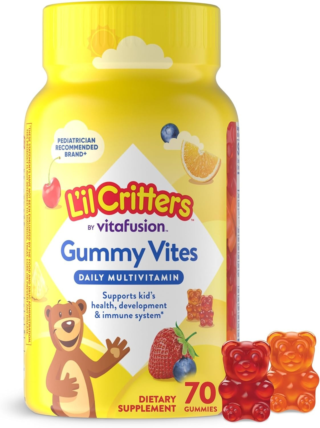 Vitaminli-minerallı kompleks Lil Critters Gummy Vites Daily Kids Multivitamins, 70 çeynəyən konfet