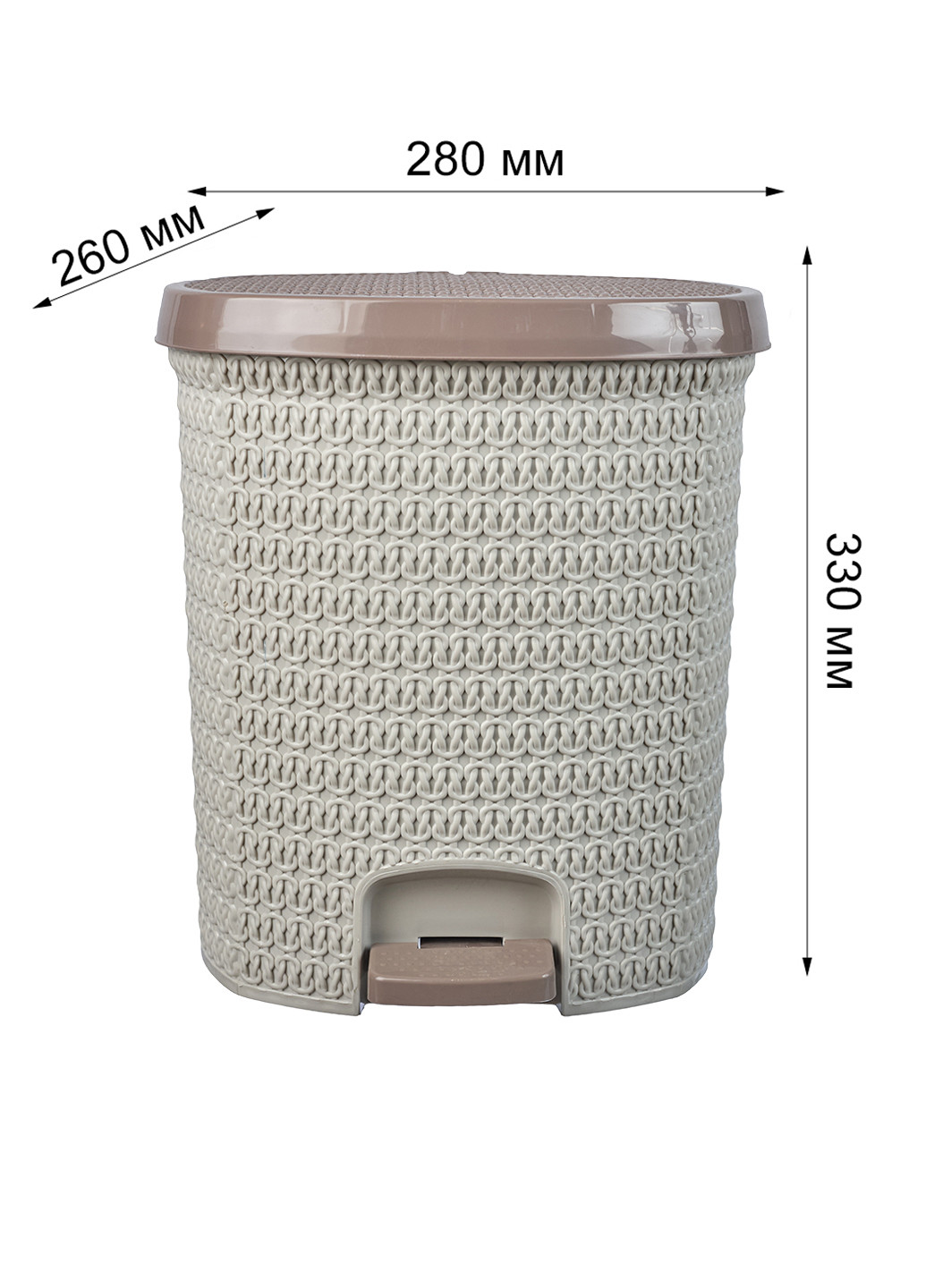 Zibil qabı Stars Plast, plastik, bej 260x280x330 mm, 12 L