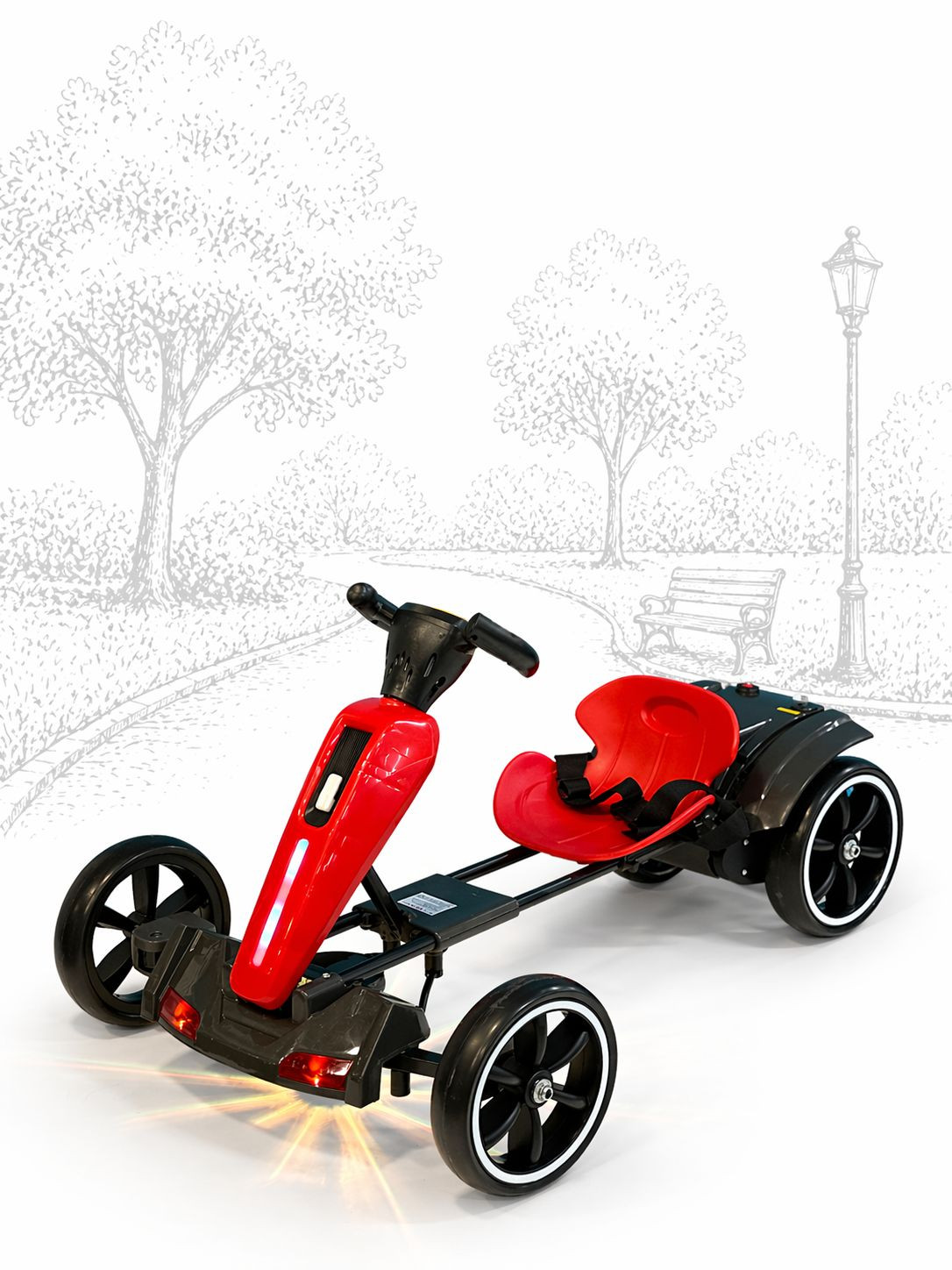 Uşaqlar üçün velomobil 2x2 BM 38, qırmızı