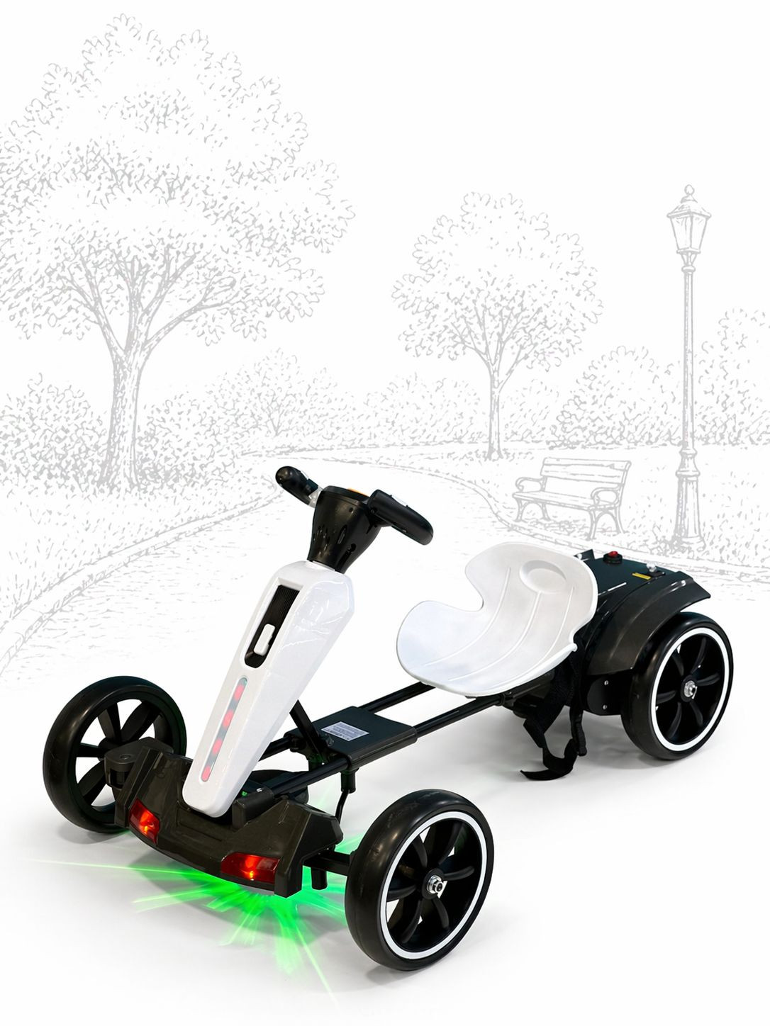 Uşaqlar üçün velomobil 2x2 BM 02, ağ