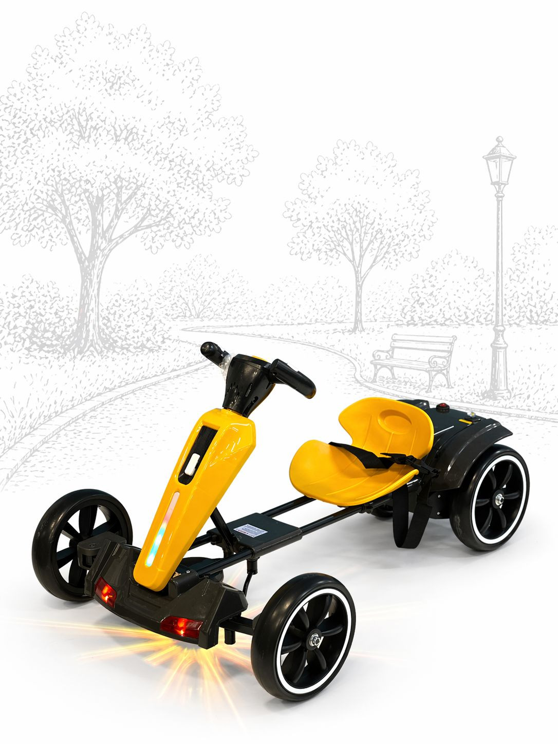 Uşaqlar üçün velomobil 2x2 BM 35, sarı