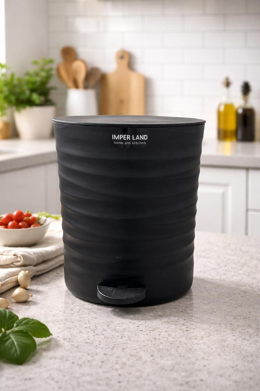 Zibil qabı pedallı Imper Land, plastik, qara, 3 l