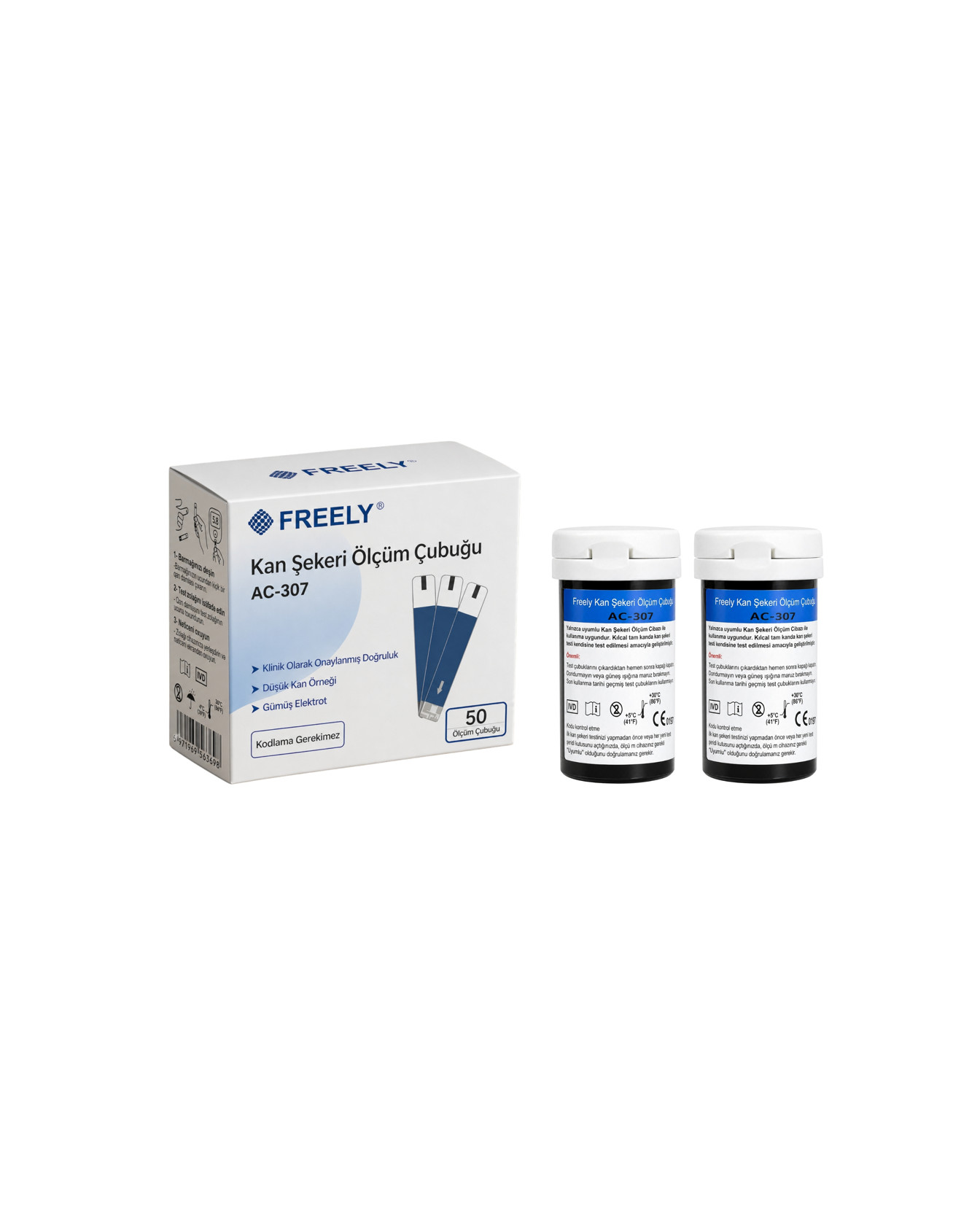 Test-zolaqları şəkər ölçmək üçün Freely 2x25
