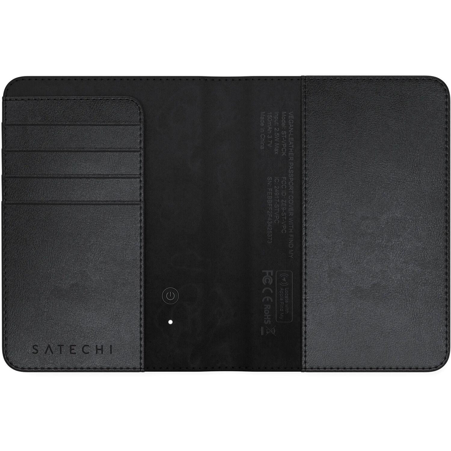 Treker SATECHI Vegan-Leather Passport Cover w/ Find My (Black)