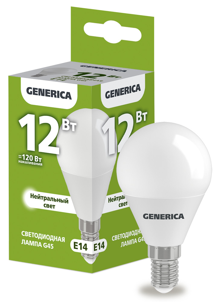 Lampa LED G45 12Wt 230V 4000К E14 GENERICA