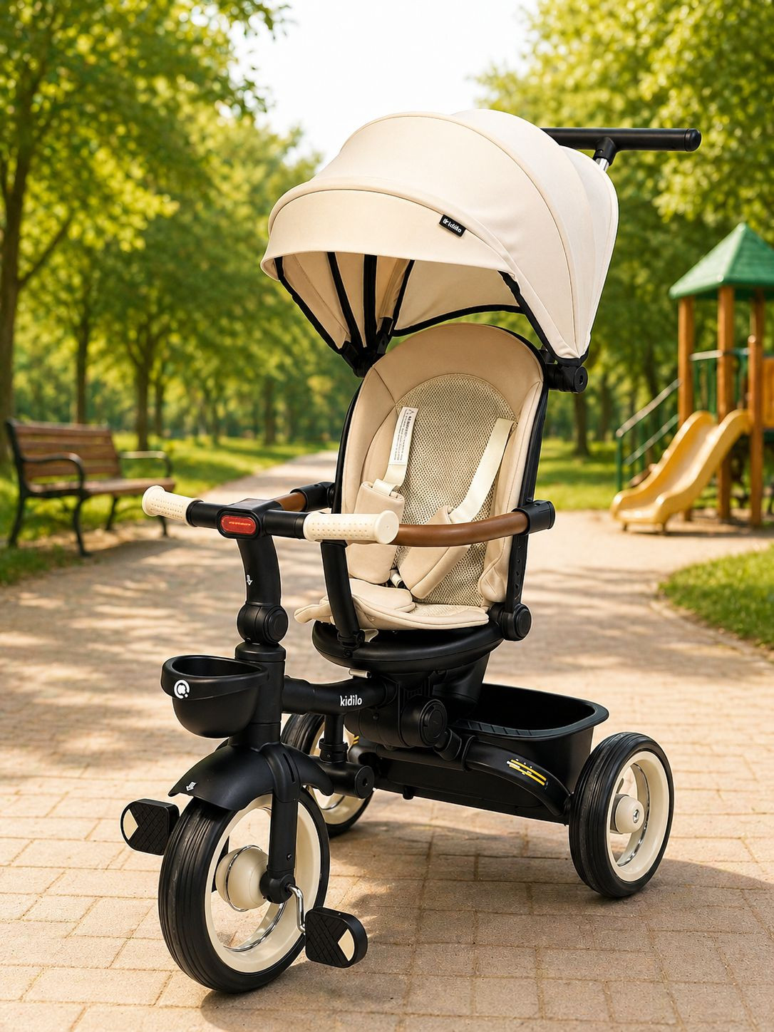 Üçtəkərli velosiped Kidilo 3123, bej