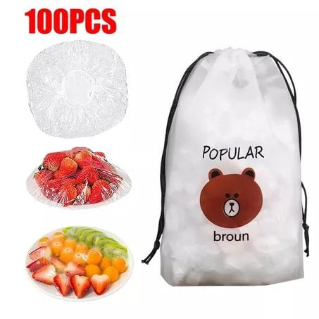 Birdəfəlik qida qablaşdırması, polietilen, 100 əd.