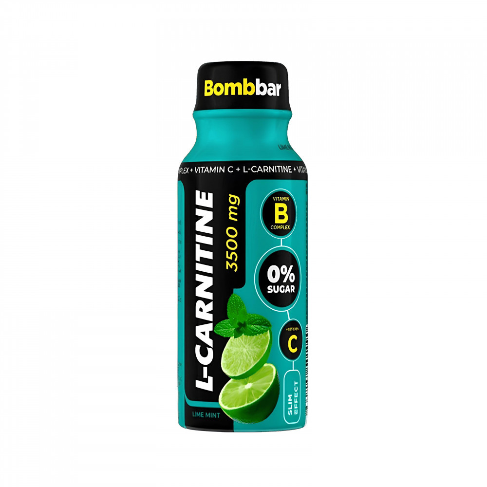 İdman enerji içkisi Bombbar L-Carnitine 3500 Laym-Mint, 100 ml