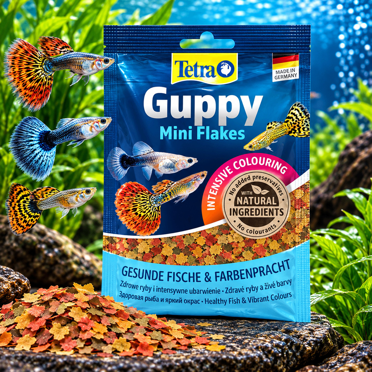 Balıqlar üçün quru yem Tetra Guppy Mini Flakes