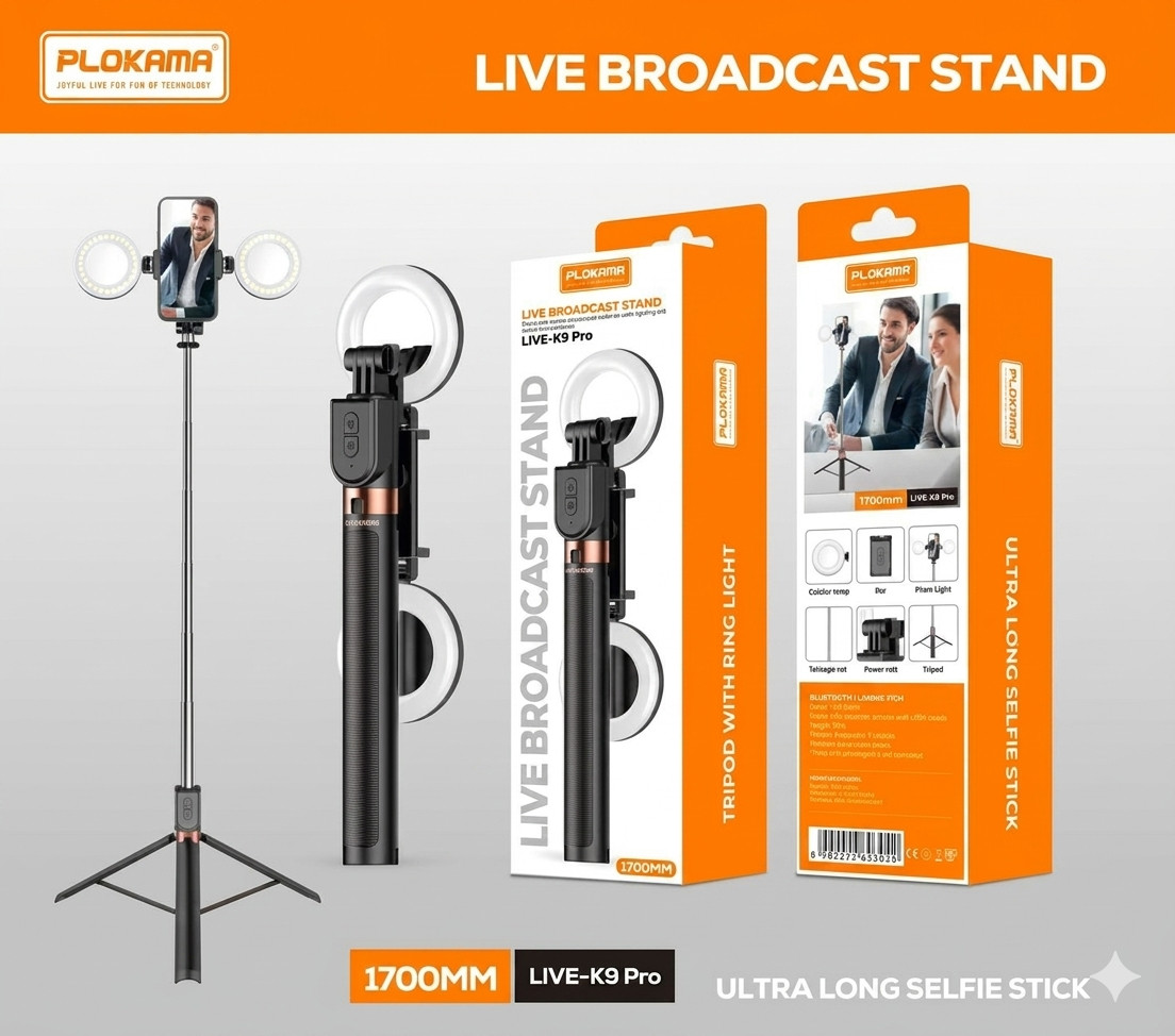 Tripod Plokama Live-K9 Pro Black