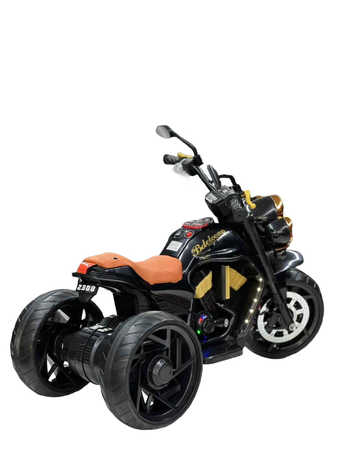 Uşaq elektrikli üçtəkərli motosiklet, qara