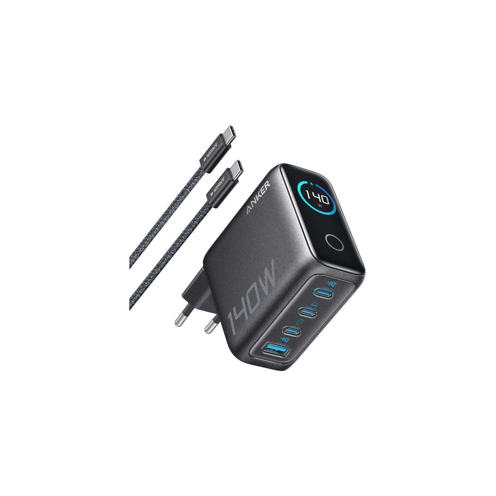 Adapter Anker Zolo USB-C Network Charger with Cable 140W B2697GZ1-Black