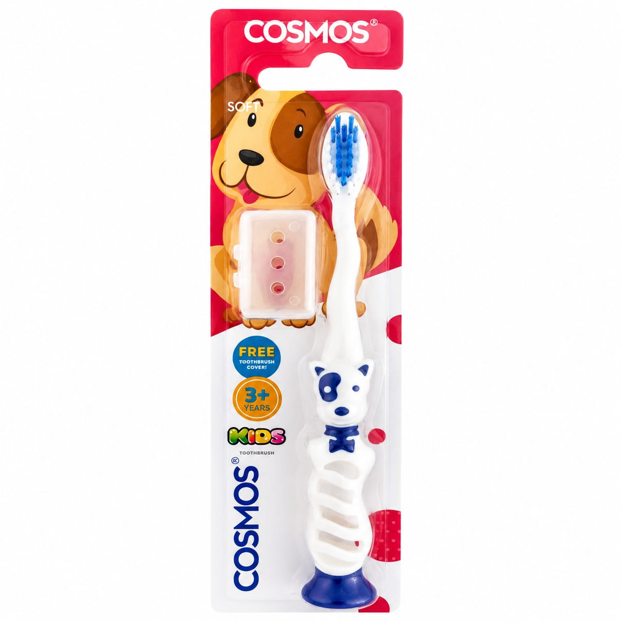 Uşaq diş fırçası Cosmos, ağ/göy, 3+ yaş