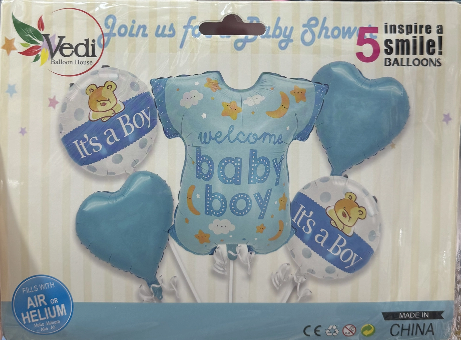 Şar dəsti Baby Boy, mavi, 5 əd