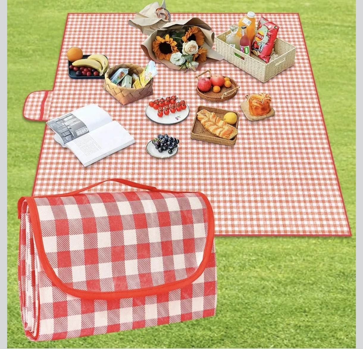Piknik xalçası, qırmızı, 150x200 sm