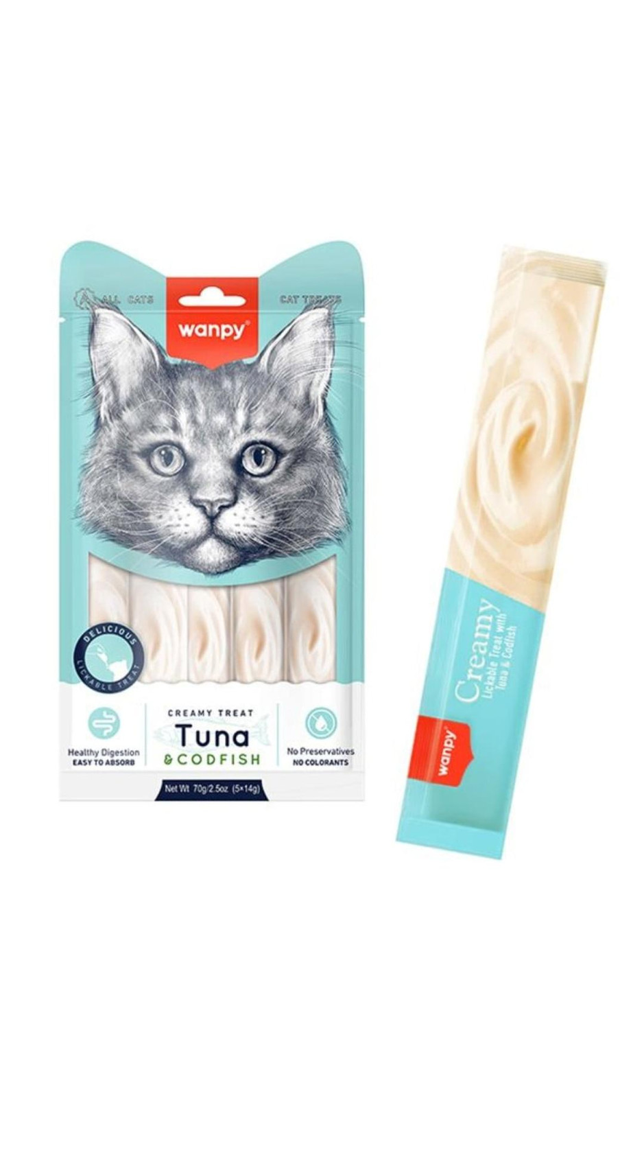 Pişiklər üçün krem, Wanpy tuna balıqı dadında, 5 əd