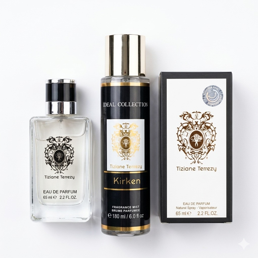No Brand Kirken uniseks ətir dəsti (bədən üçün sprey 180 ml + ətir suyu 65 ml)