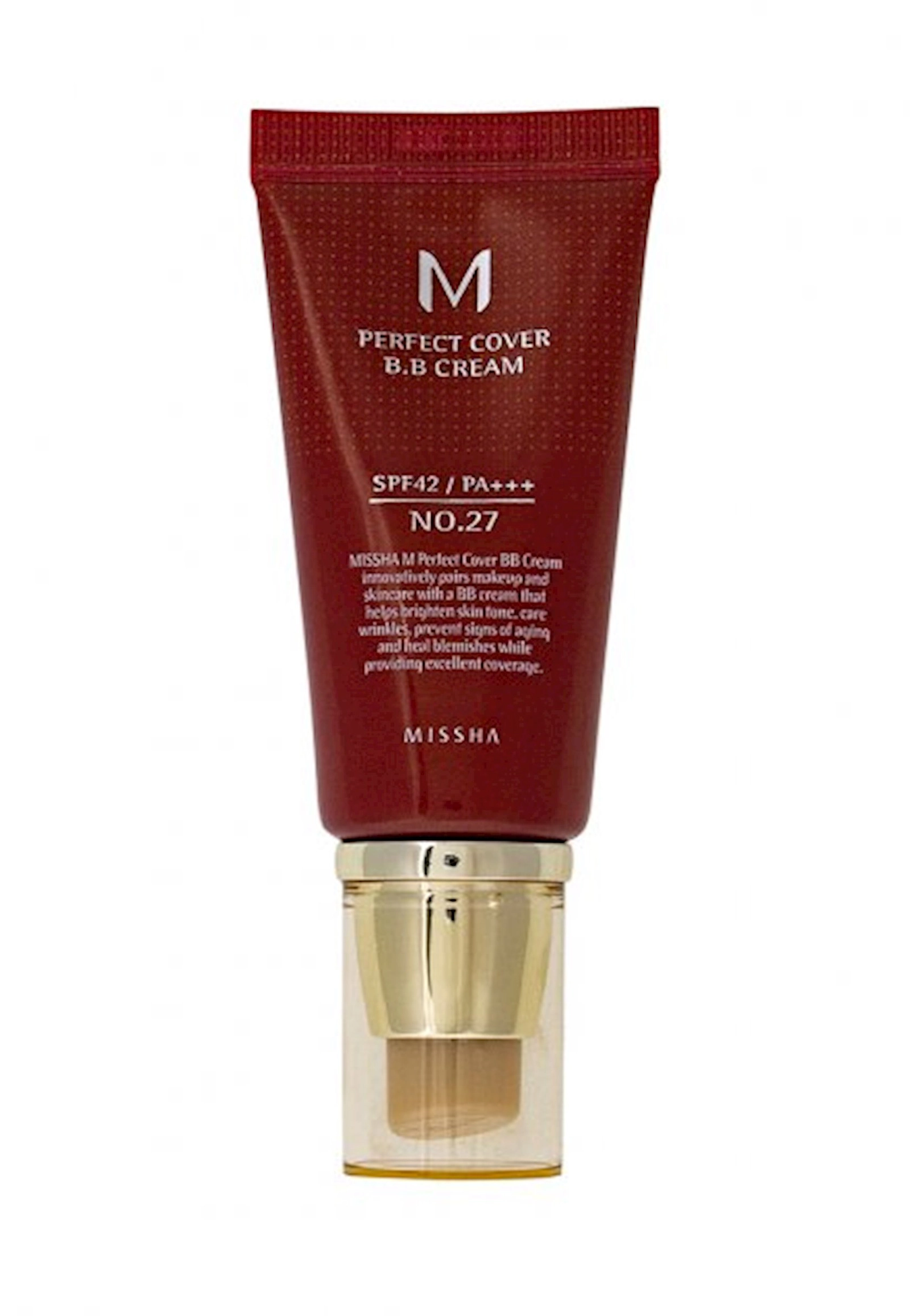 BB-krem Missha M Perfect Cover №27 bütün dəri növləri üçün, bal bej 50 ml