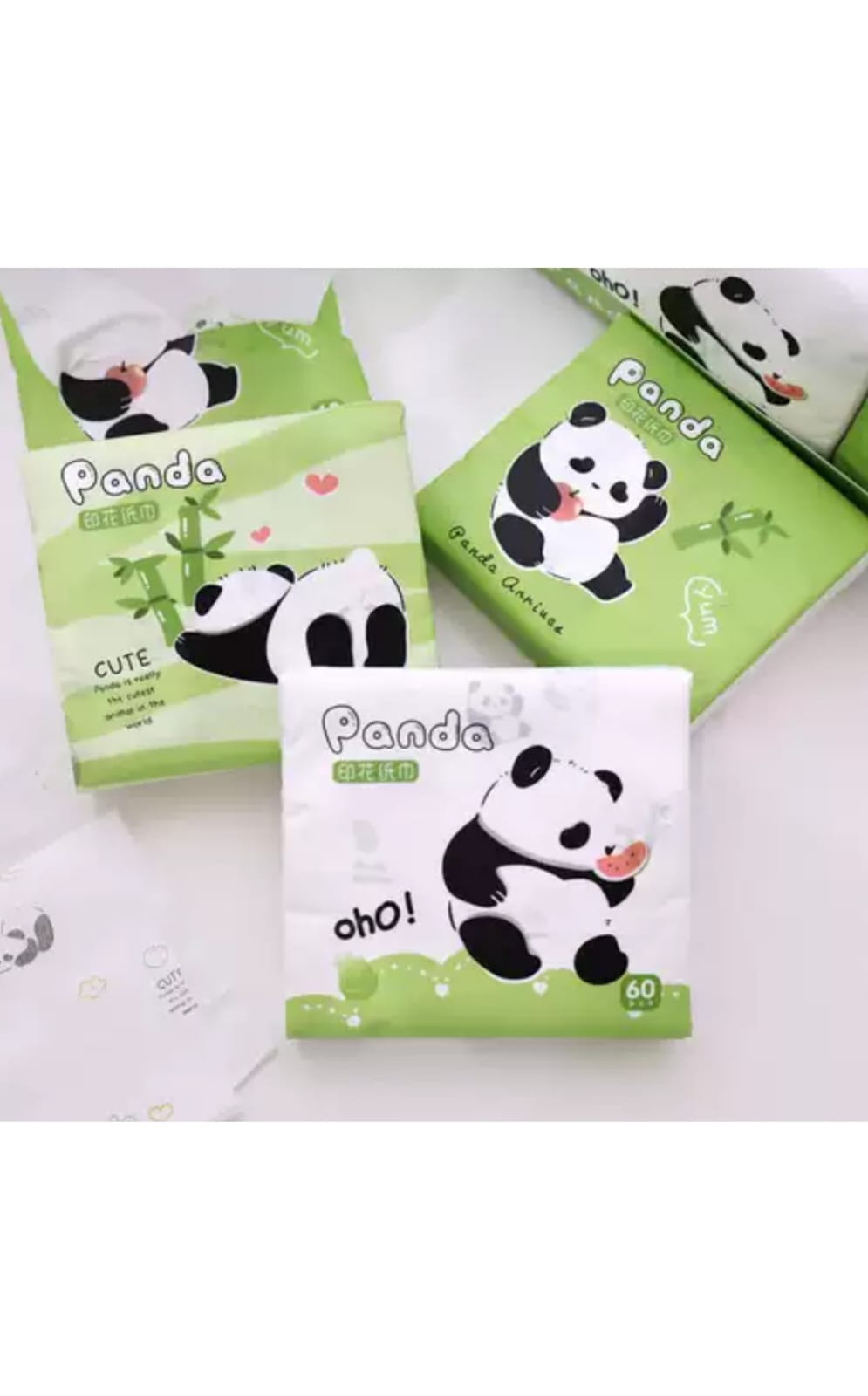 Cib salfetləri Panda , 3 qatlı, 60 əd