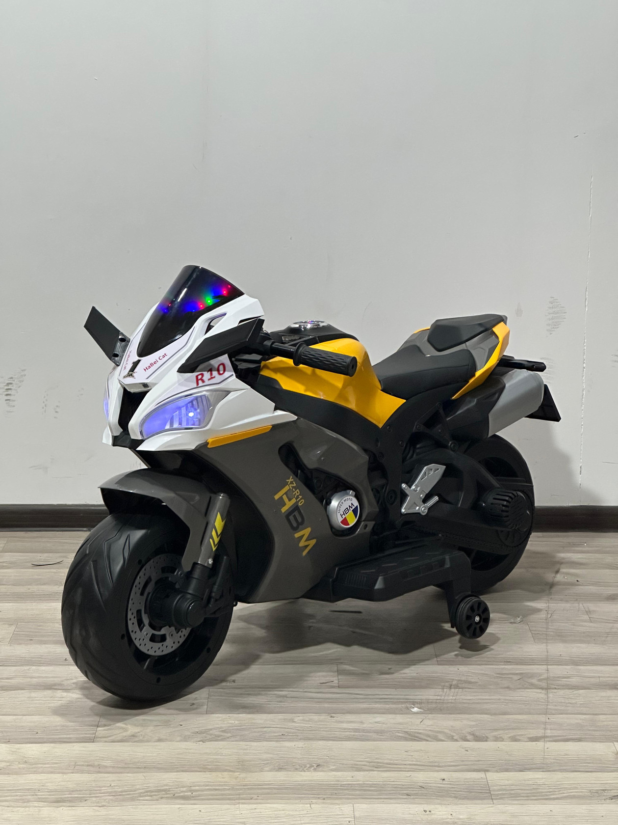 Uşaq elektrik motosikleti R10 ARL, sarı
