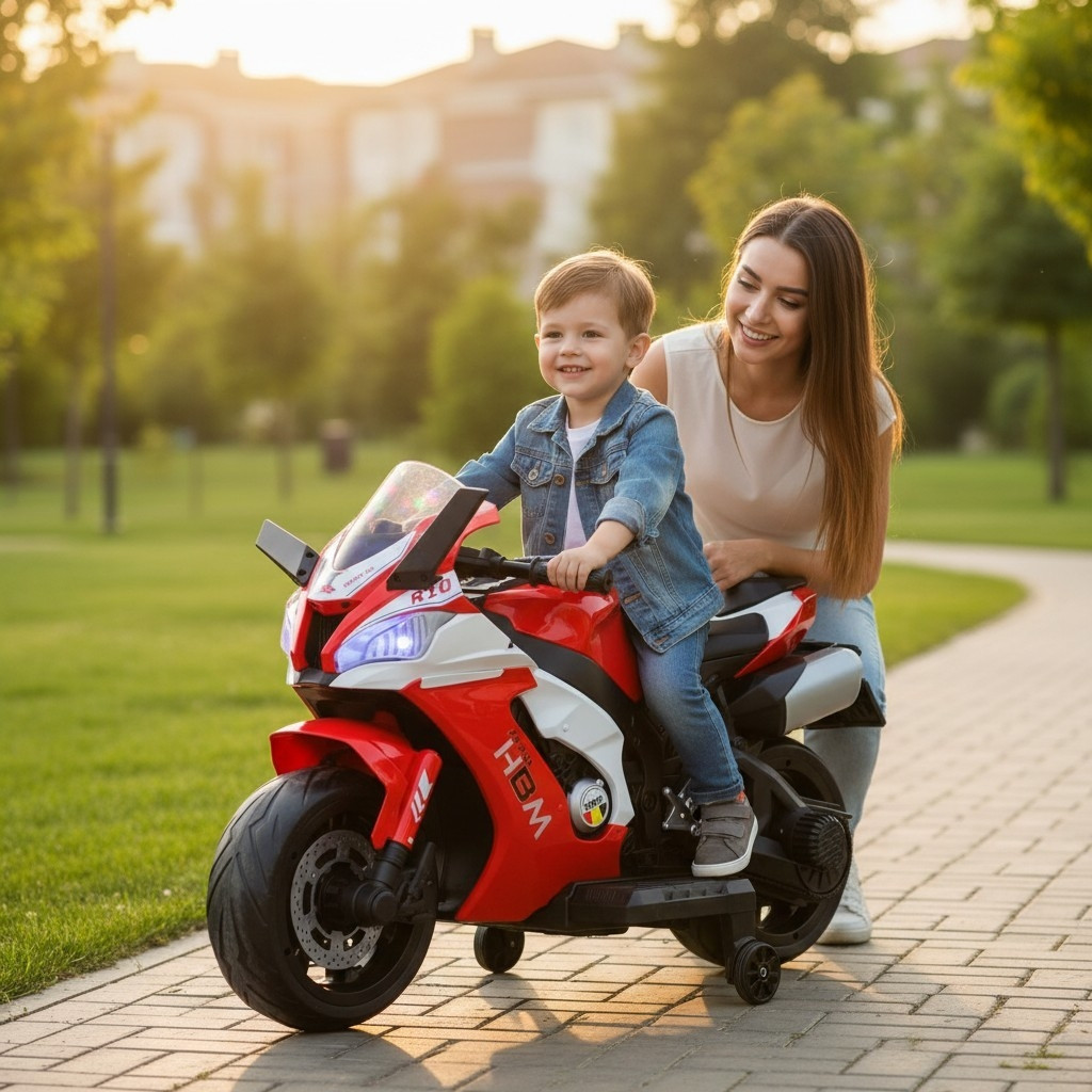 Uşaq elektrikli motosikl Ab8501 3-10 yaş qırmızı