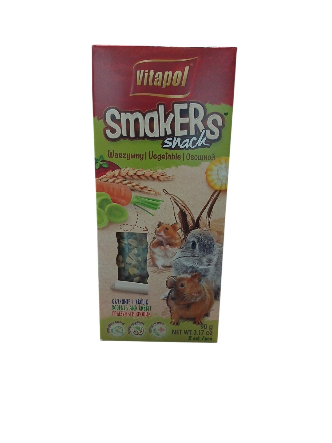 Sneklər Vitapol Smakers, tərəvəzli, gəmirici üçün, 90 q
