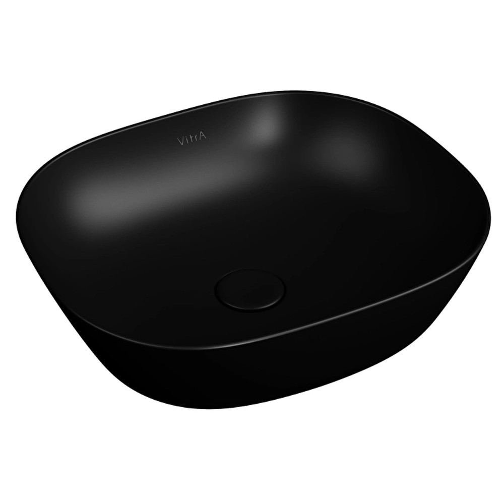 Çanaq lavabo kvadrat tezgahüstü Vitra qara