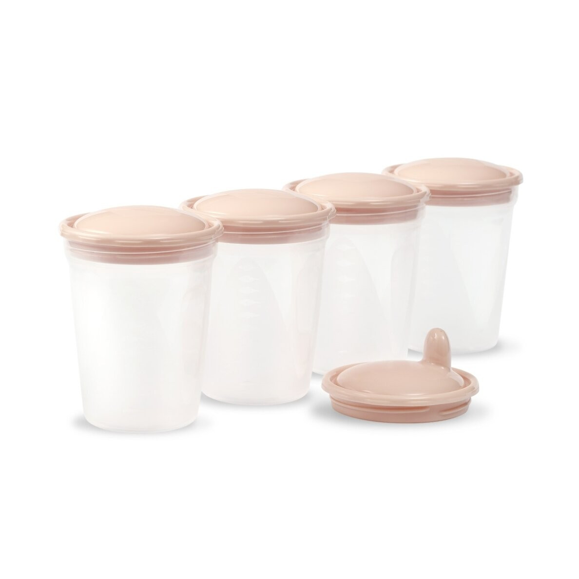 Ana südünü saxlamaq üçün konteyner dəsti Babyono 1028/01, plastik, 200 ml, 4 əd