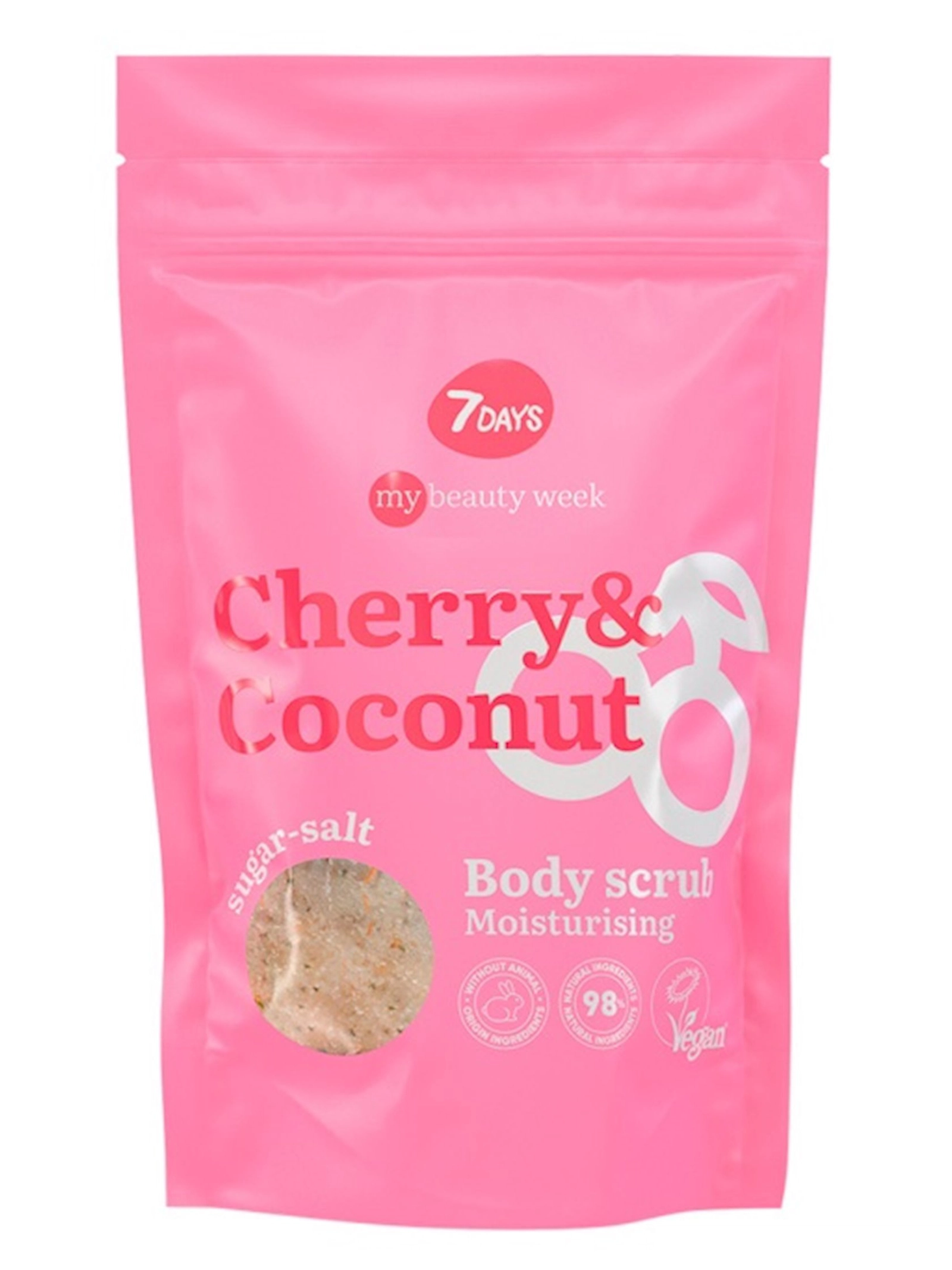 Bədən üçün skrab 7 Days MBW cherry & coconut şəkər-duzlu nəmləndirici 250 q