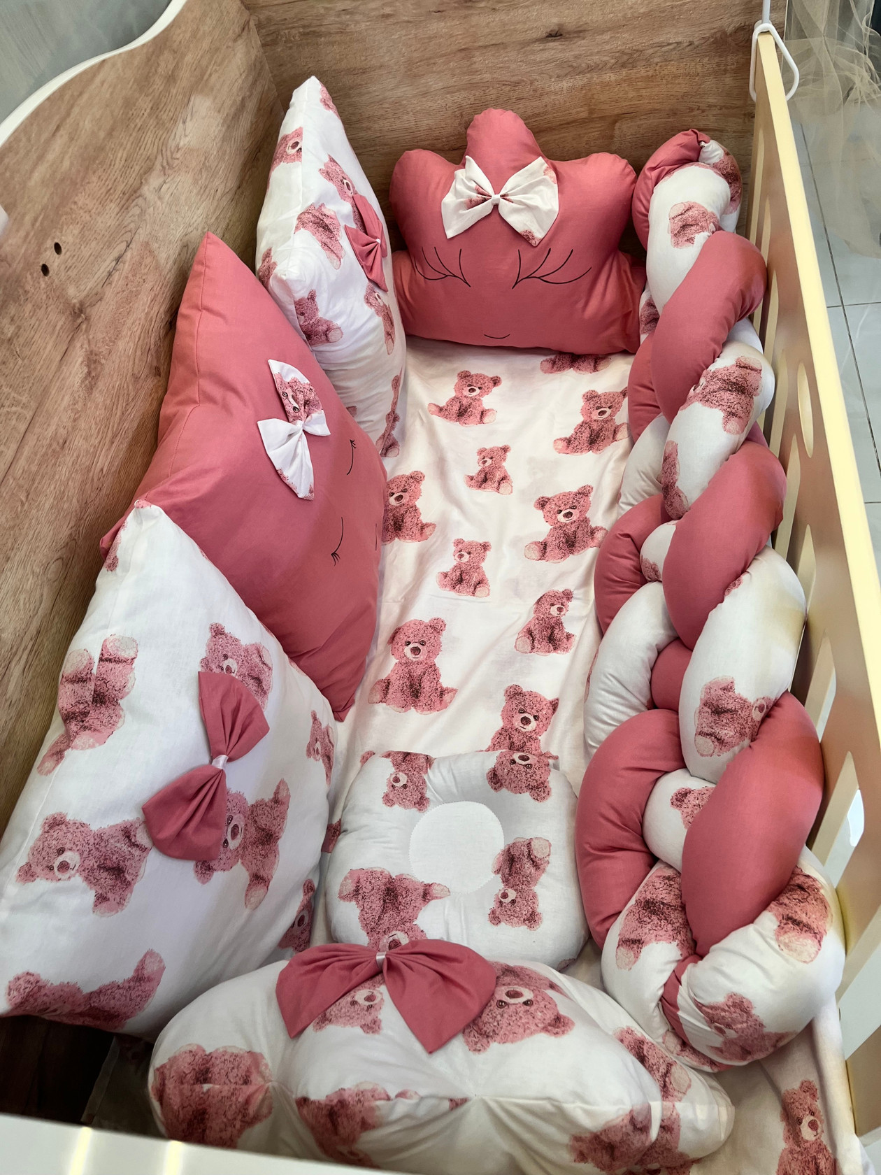 Uşaq dəsti Hello Kids, pambıq, çəhrayı, 7 əd