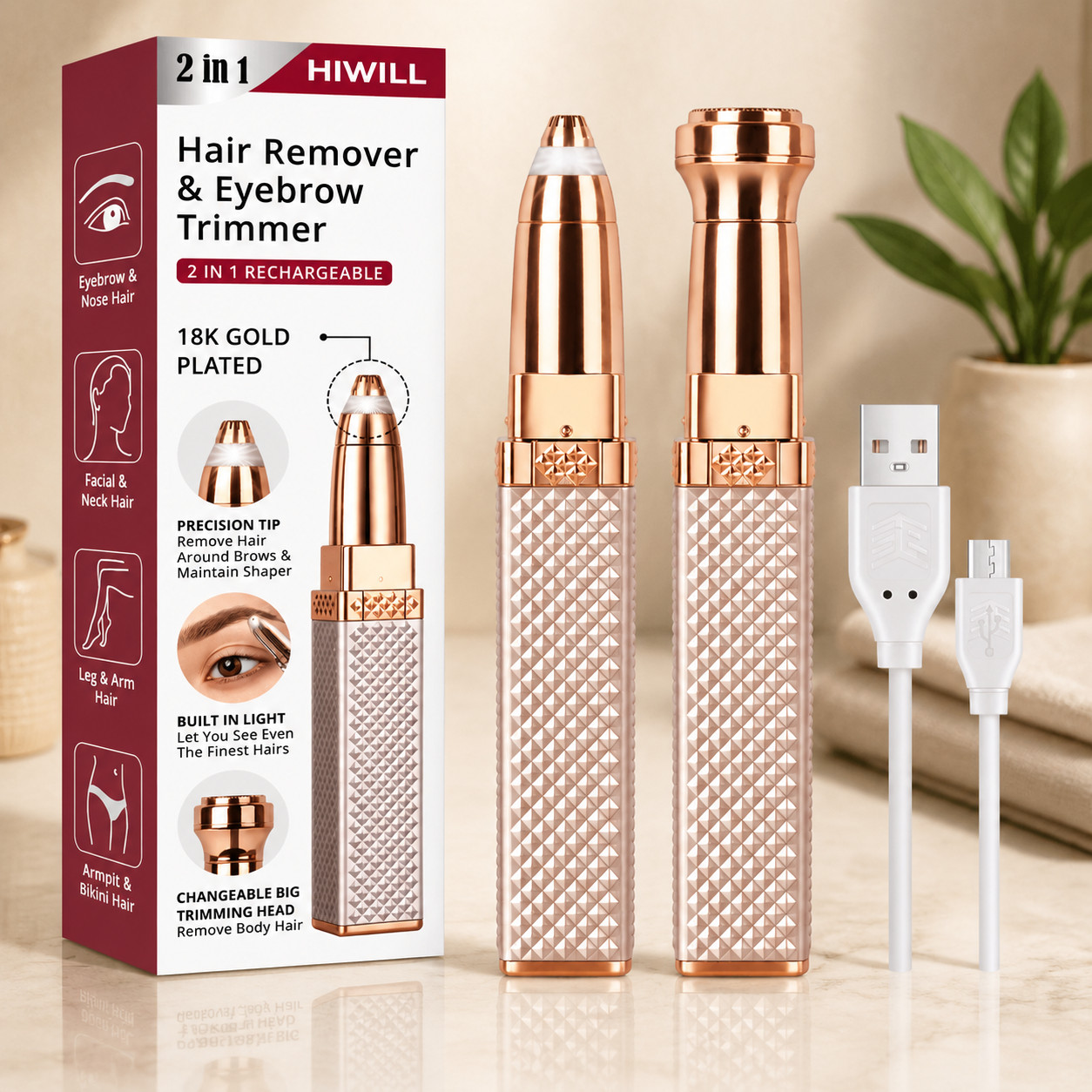 Epilyator Hiwill, 2in1