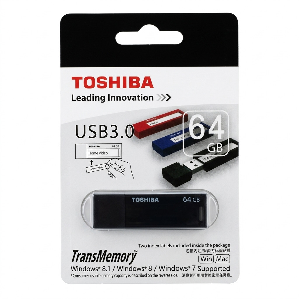 Fləş kart Toshiba Flash 64 Gb USB 3.0 120 Mb/san 20 Mb/s Qara