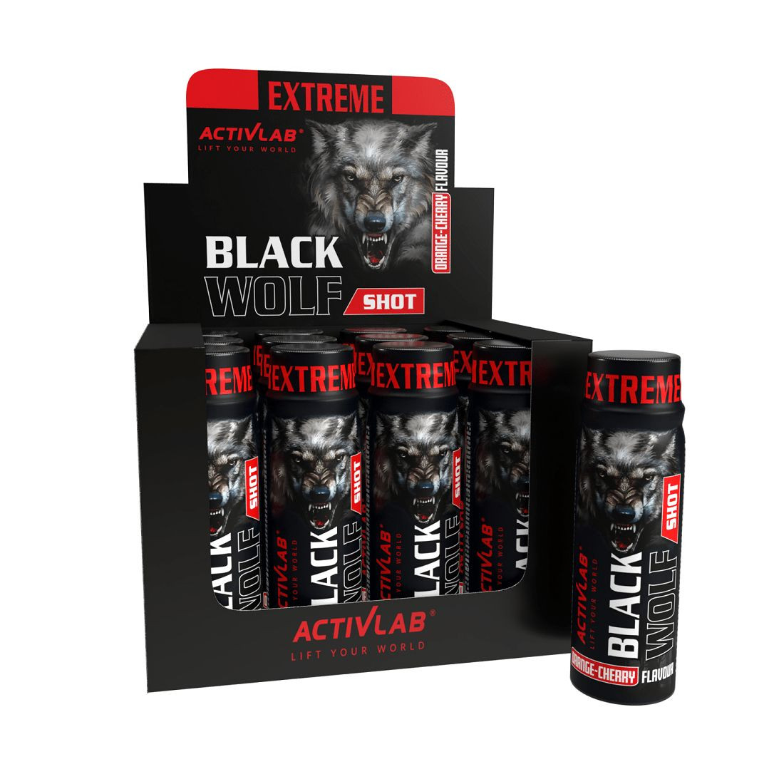 İdman enerji içkisi Activlab Black Wolf Shot Orange-Cherry 80 ml