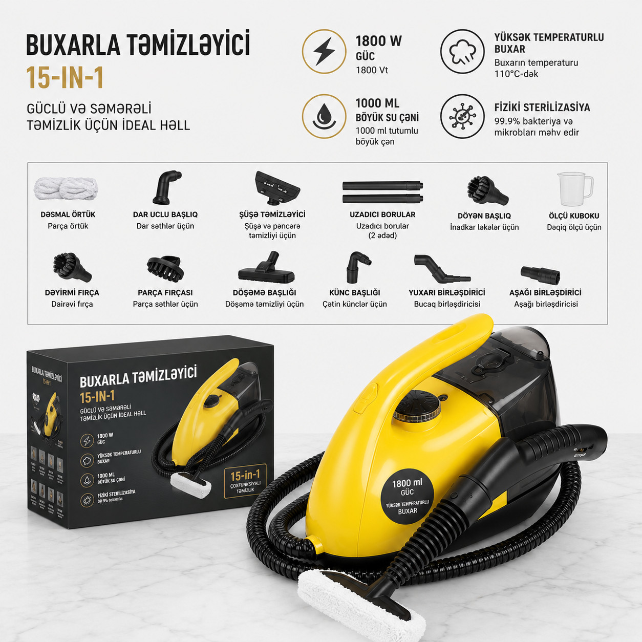 Yuyucu tozsoran 1800 Vt Yellow