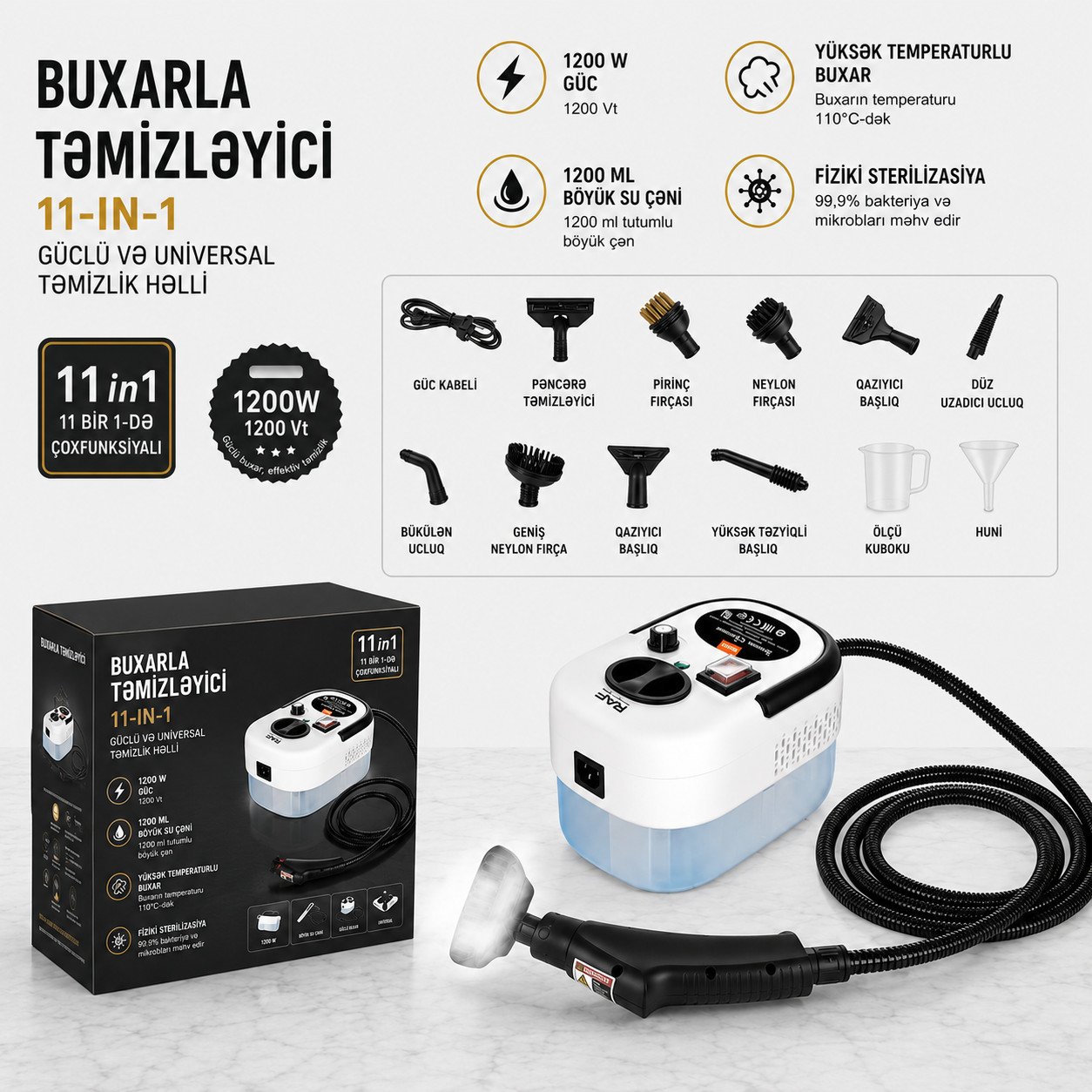 Buxar təmizləyicisi 1200 Vt White