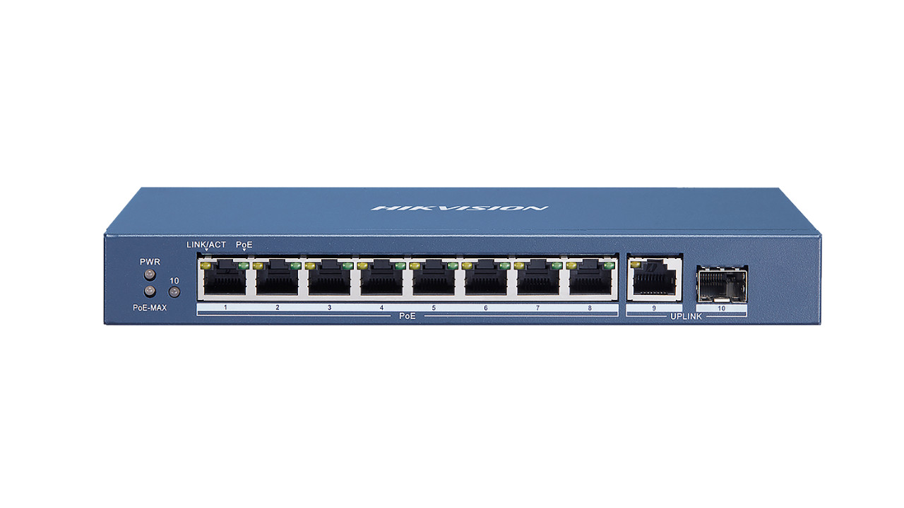 Kommutator Hikvision DS-3E0510P-E/M 9 əd RJ-45 1000 Mbit/san WAN port Masa 2 səviyyə