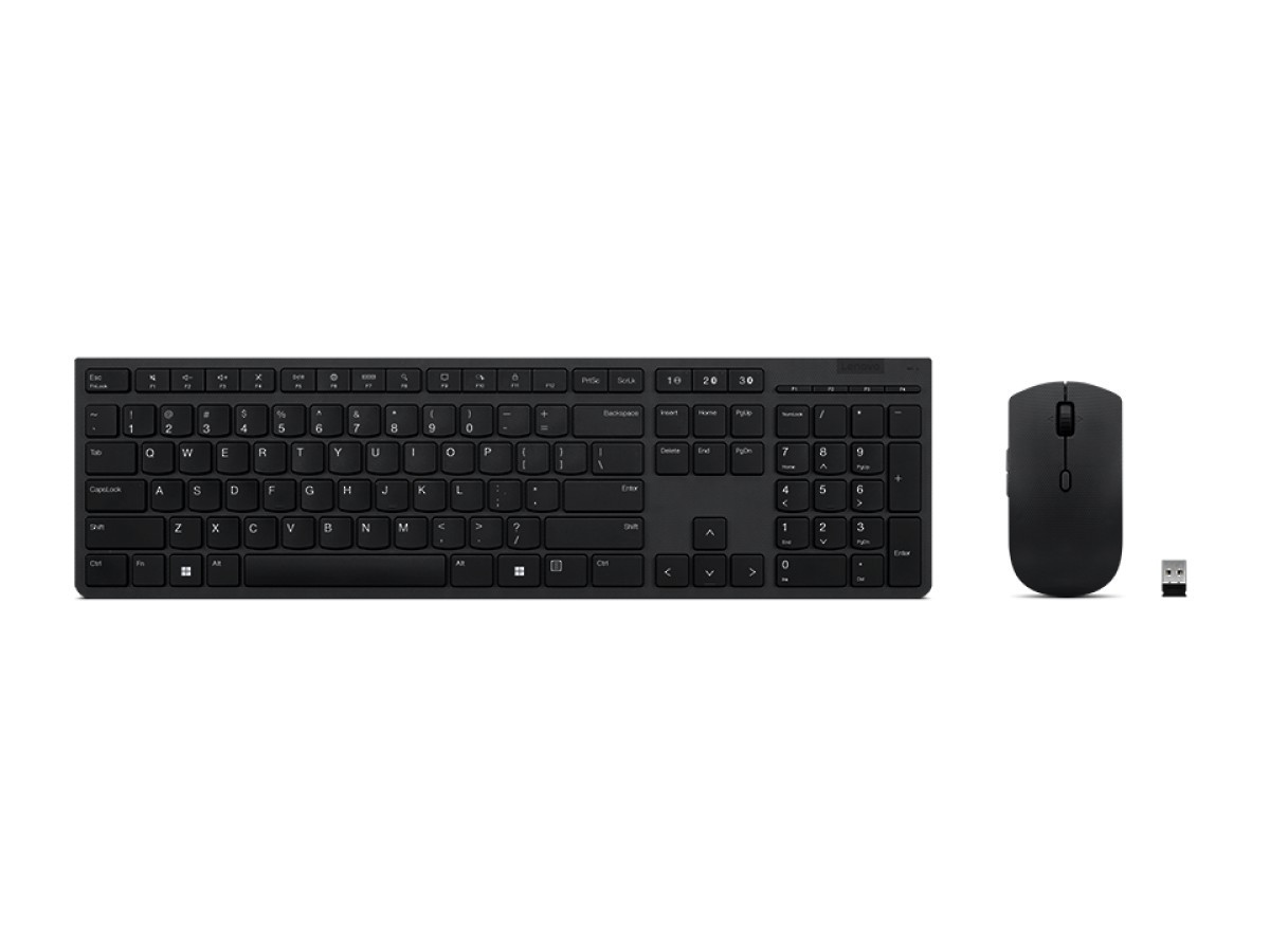 Simsiz klaviatura və siçan dəsti Lenovo İngilis, Rus, simsiz, Black