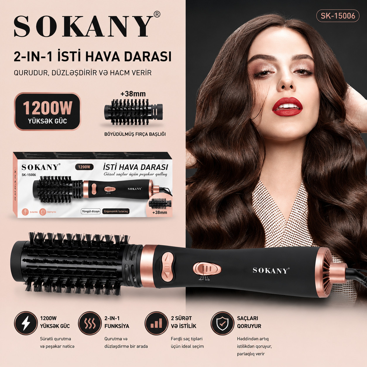 Fen-fırça Sokany SK-15006 1200 Vt