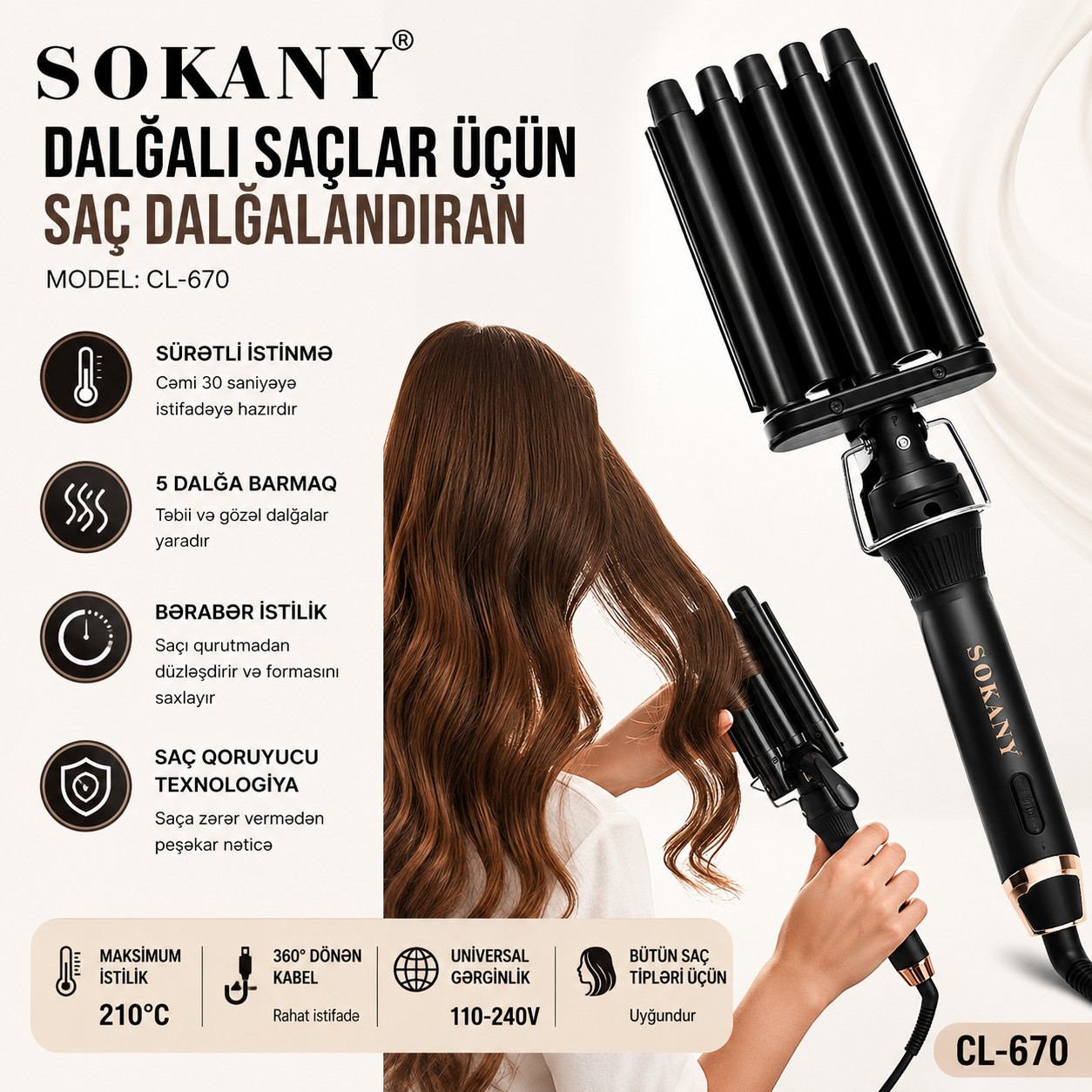 Maşa-dalğı Sokany CL-670, qara