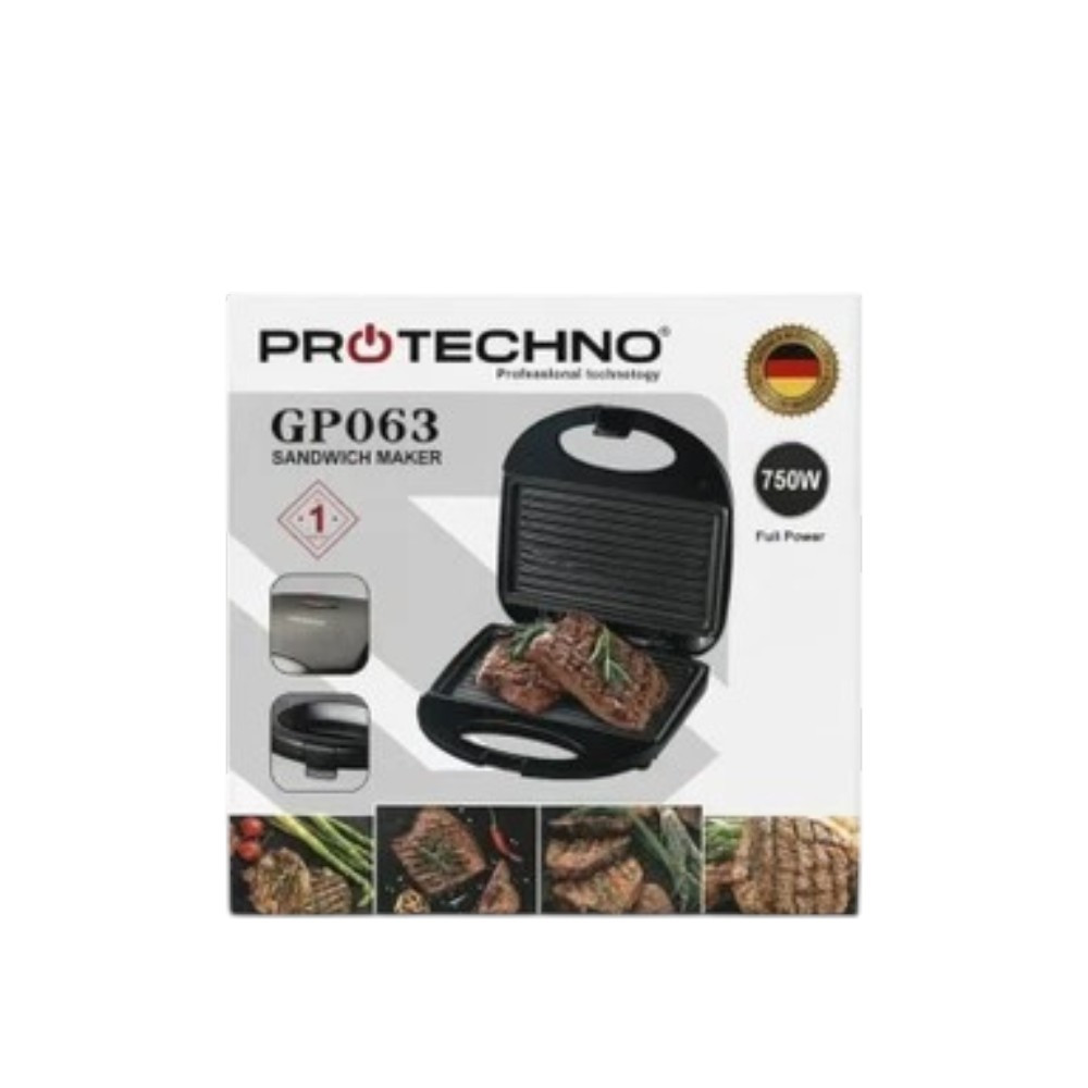 Sendviç cihazı ProTechno PR-P063, 750 Vt, plastik/metal, qara