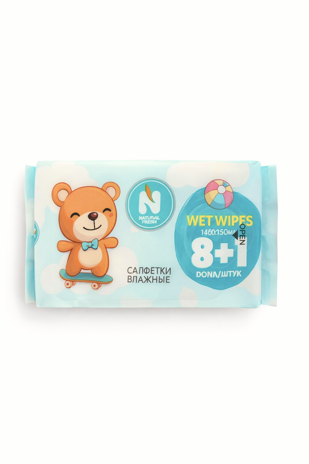 Uşaqlar üçün nəm salfet Natural Fresh, 9 əd