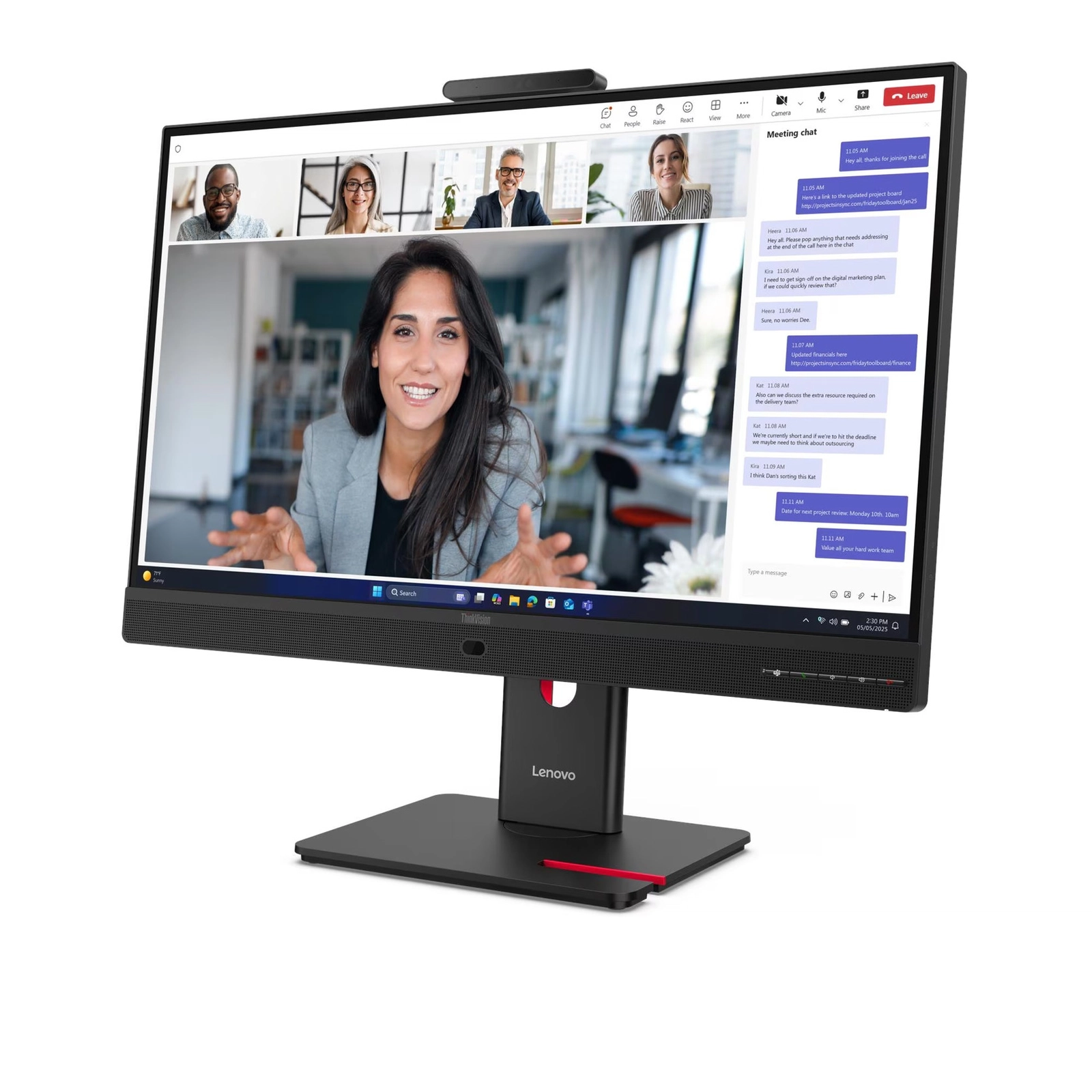 Monitor Lenovo ThinkVision T27QD-4v 64AAGAT2EU 27 düym IPS 2560 x 1440 120 Hz 64AAGAT2EU WLED QHD