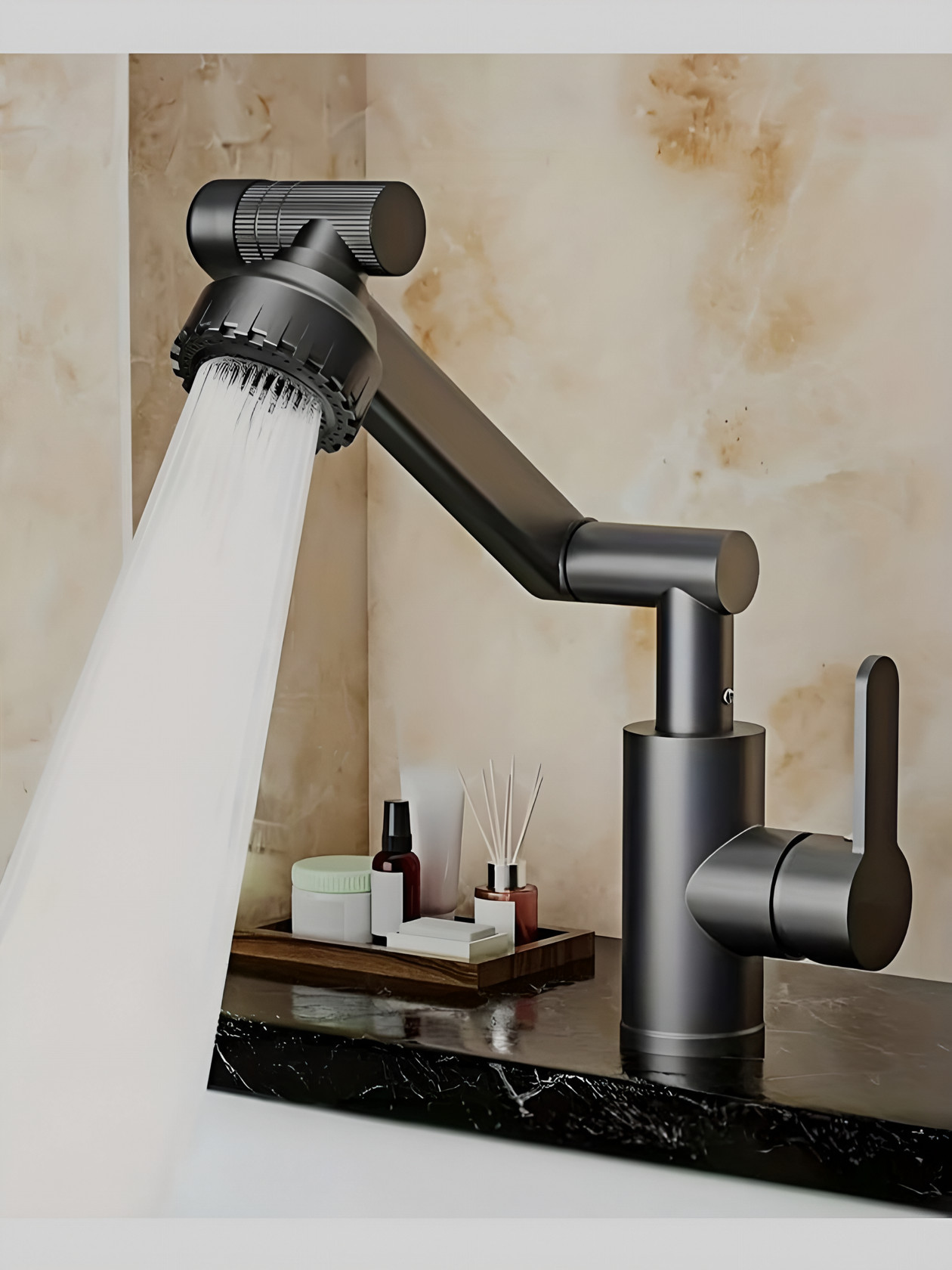 Mətbəx üçün qarışdırıcı kran ZS029, metal, qara