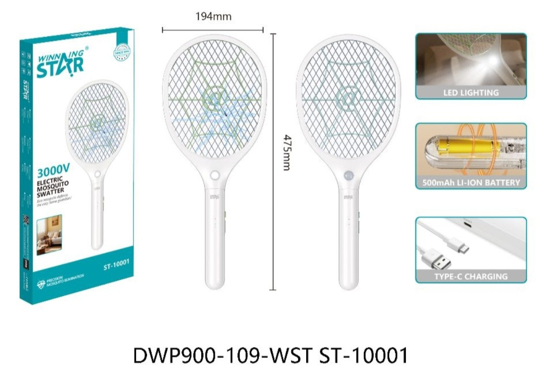 Elektroşok həşəratlara qarşı Winning Star ST-10001, 3 Vt, Ağ