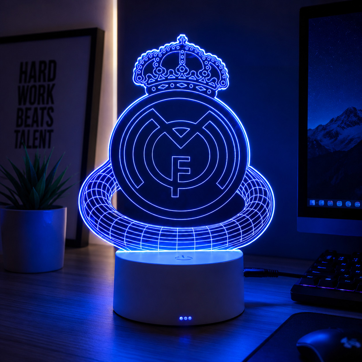 Masa lampası Real Madrid ABS plastik ağ masaüstü 20 sm