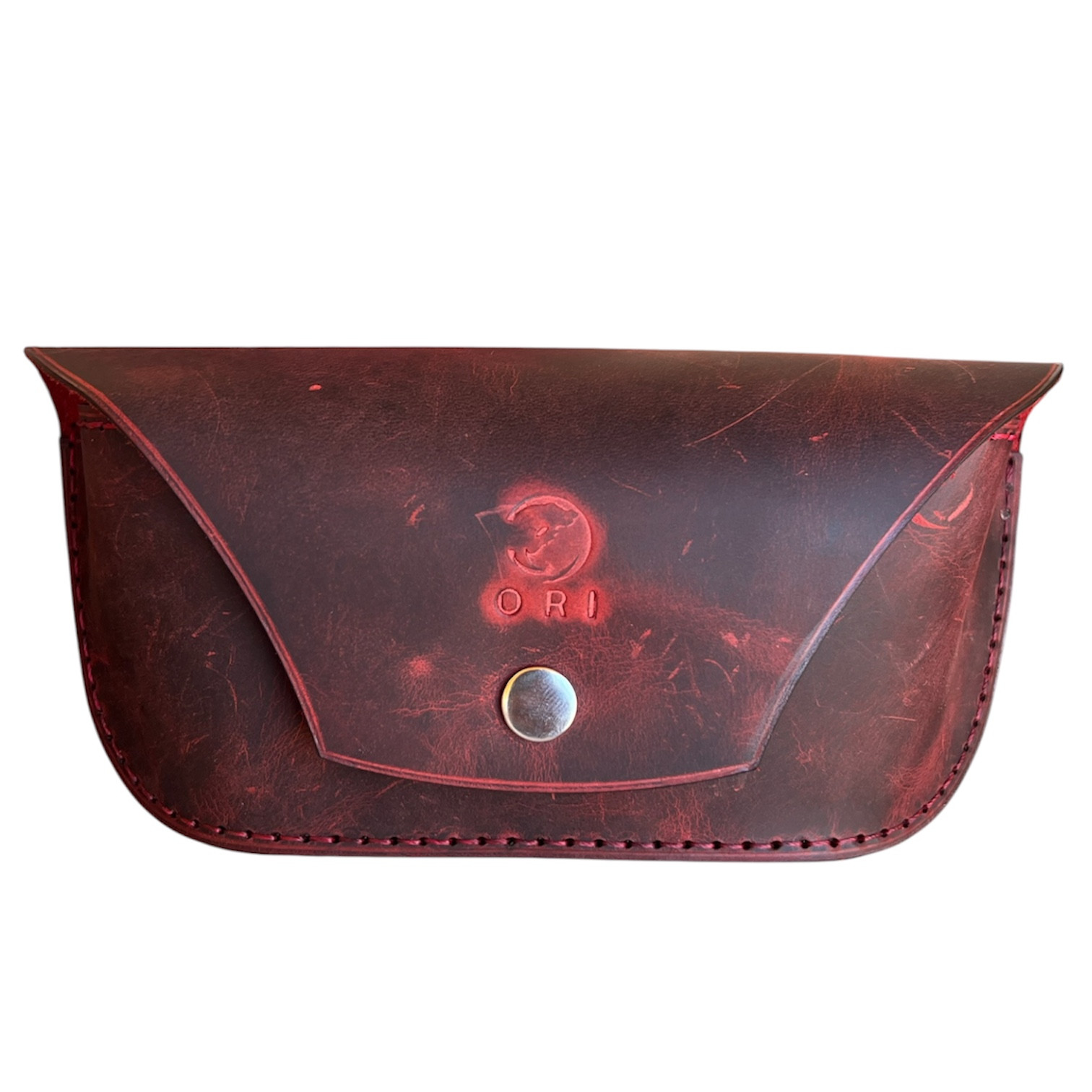 Futlyar eynək üçün ORI Leather OL-012, təbii dəri, 18x9.3 sm