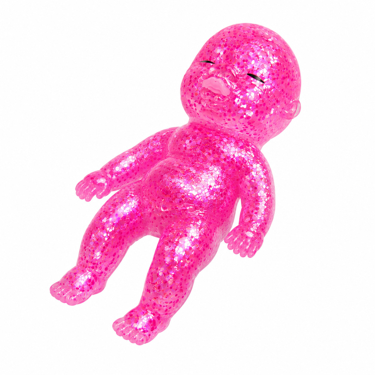 Antistress oyuncaq Glitter, silikon, çəhrayı