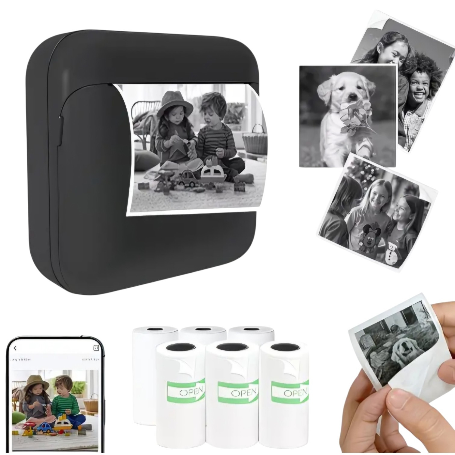 Foto printer Portativ foto printer, Fərdi, 1200x600 dpi, Qara